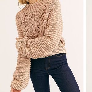 Free People Sweetheart Sweater in Sand Castle